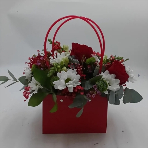 Radiant Red Handbag Arrangement